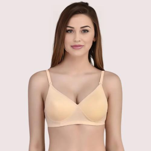 Beige Lightly Padded Full Coverage Bra