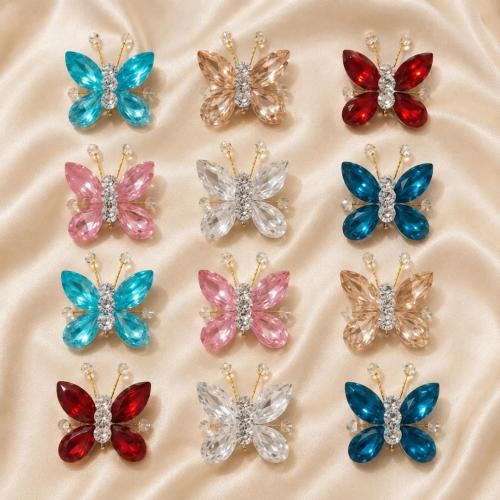 Handmade Crystal Butterfly Hair Clip Set for Women & Girls – Pack of 12