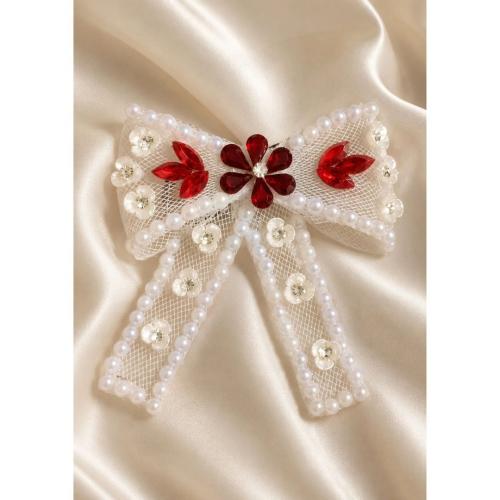 Handmade Floral Bow Hair Clip for Women