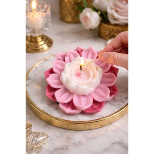 Lotus Flower Decorative Handcrafted Wax Candle