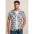 Colorful Love Print Short-Sleeve Button-Down Summer Shirt 