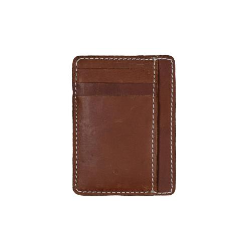 Hazelnut Brown Leather Slim RFID Card Wallet for Men | Money Compartment