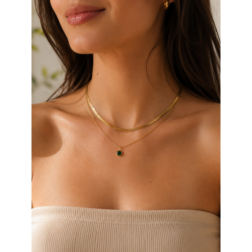 Minimalist Gold Plated Pendant Necklace | Anti Tarnish Gold Chain | Gift for Her