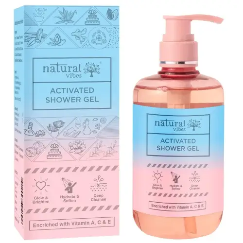 Natural Vibes Activated Shower Gel Body Wash | 300 ml