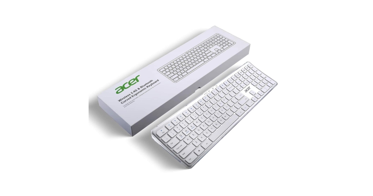Acer Clearview Curved Transparent Wireless Rechargeable Keyboard | LX INDIA