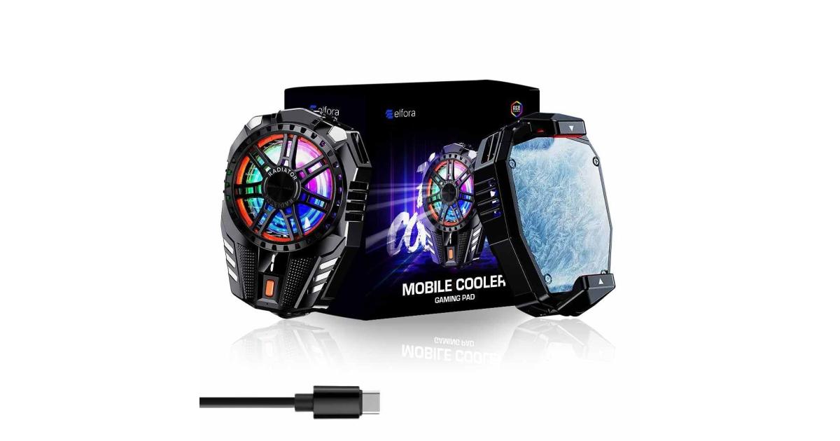 Elfora Mobile Cooler | Phone Cooler | Gaming Mobile Cooler Black ...