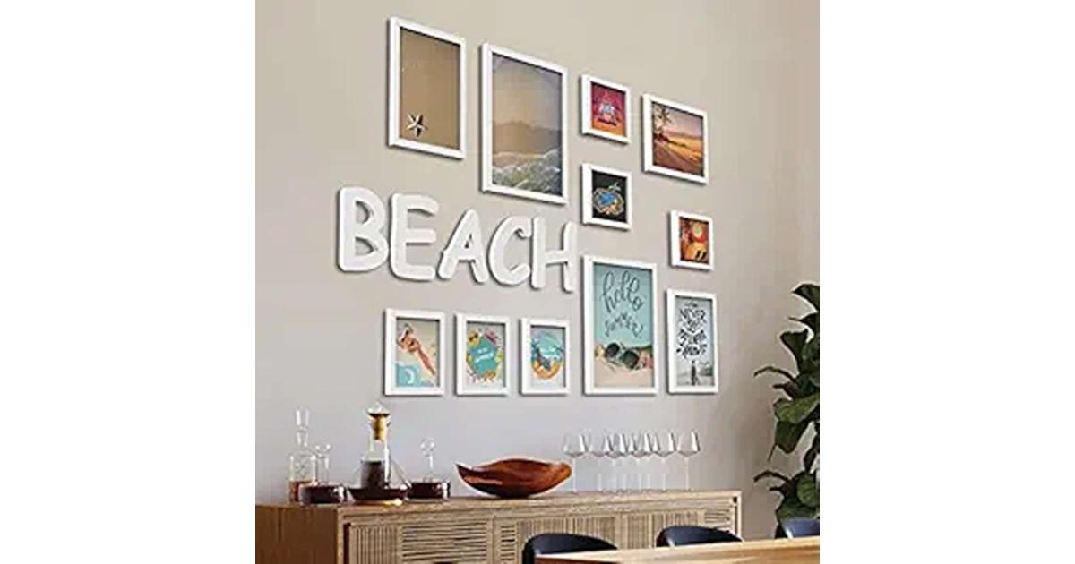 RANDOM Photo Frame For Wall Set 3D Collage photo frames (Beach) | LX INDIA
