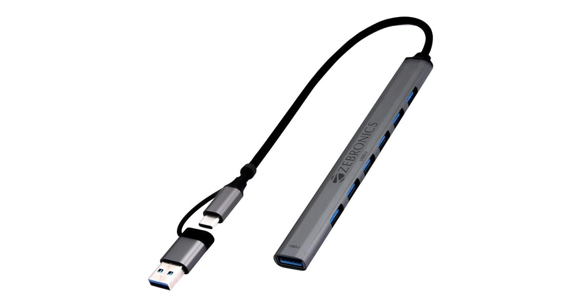 ZEBRONICS 700HB Type C Multiport Adapter with 7 USB Ports | LX INDIA