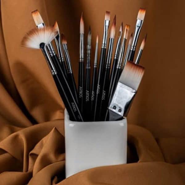 ARTIOS Handmade Professional Artist Painting Brush Set 15 Assorted Brushes2 - LXINDIA.COM