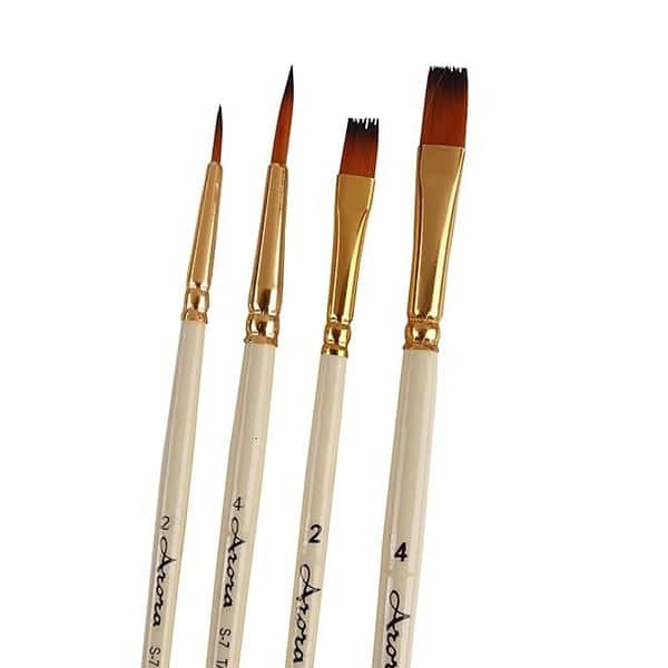 Arora 4pc Round and Flat Mix Painting Brush Set1 - LXINDIA.COM