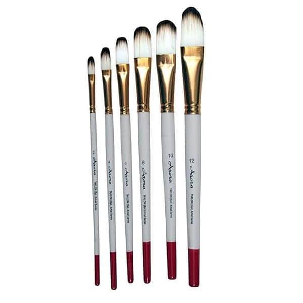 Arora Synthetic Hair Filbert Tip Paint Brush Set - LXINDIA.COM