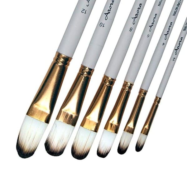 Arora Synthetic Hair Filbert Tip Paint Brush Set2 - LXINDIA.COM