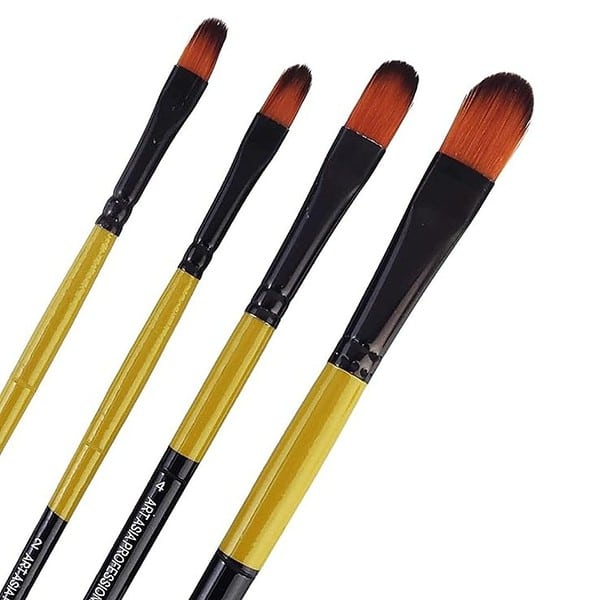 Art Asia Set of 4 Filbert Brushes in Synthetic Bristle1 - LXINDIA.COM