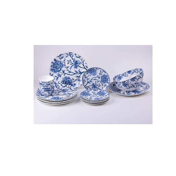 GOLDEN QUEENS Handcrafted Sapphire Bloom Dinner Set - LXINDIA.COM