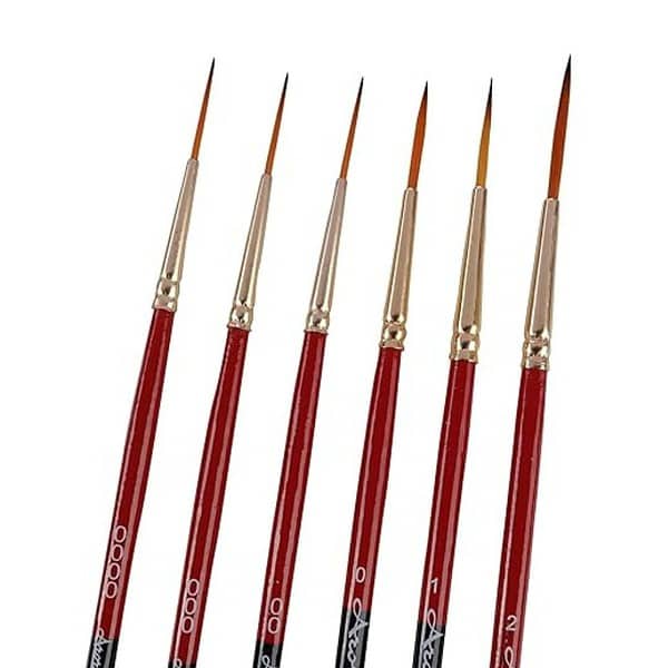 Kabeer Art Synthetic Detail and Script Liner Paintbrush Set of 6 Pc1 - LXINDIA.COM