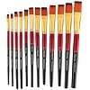 Kabeer Art Synthetic Hair Flat Tip Paintbrush Set of 12 Pieces - LXINDIA.COM